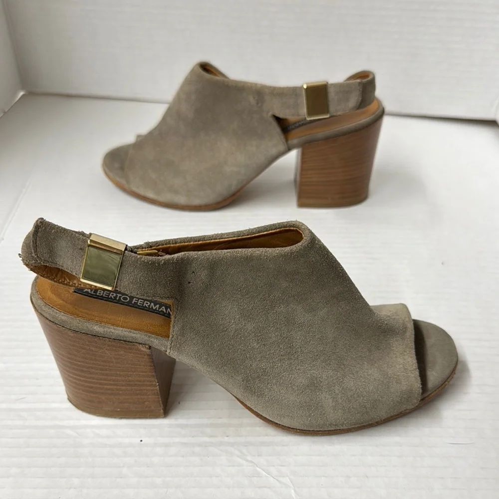 Women's Alberto Fermani Suede Peep Toe Sandals 36.5